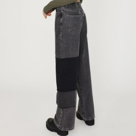 Garage Street Wide Leg Patchwork Jeans - Picture 2 of 8